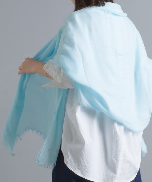 OMNES（オムネス）の「マイクロモダールシルクフリンジストール（ストール/ショール・レディース・ピンク系その他/ブルー系その他・FREE）」の5枚目の写真