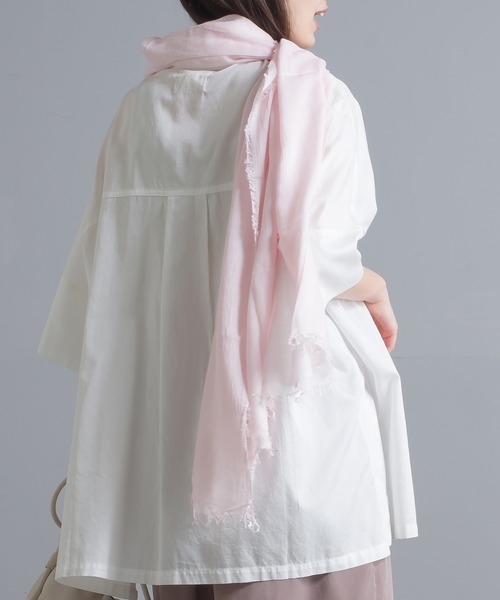 OMNES（オムネス）の「マイクロモダールシルクフリンジストール（ストール/ショール・レディース・ピンク系その他/ブルー系その他・FREE）」の9枚目の写真