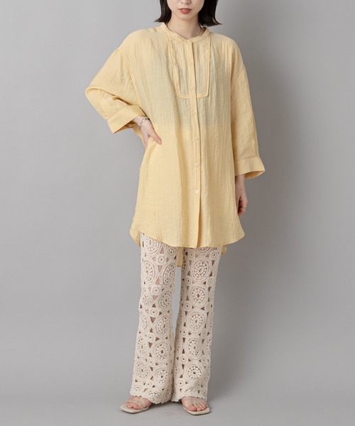 CIAOPANIC（チャオパニック）の「【SCENE by ciaopanic/シーン バイ チャオパニック】クロシェレースニットイージーパンツ/WEB・一部店舗限定（スラックス・レディース・ブラック/アイボリー・FREE）」の3枚目の写真