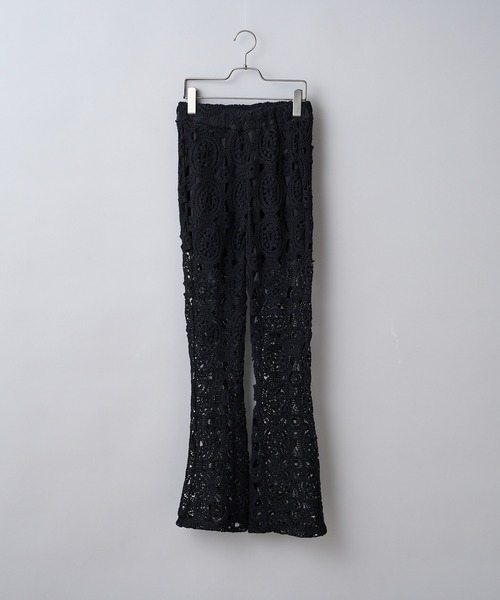 CIAOPANIC（チャオパニック）の「【SCENE by ciaopanic/シーン バイ チャオパニック】クロシェレースニットイージーパンツ/WEB・一部店舗限定（スラックス・レディース・ブラック/アイボリー・FREE）」の11枚目の写真