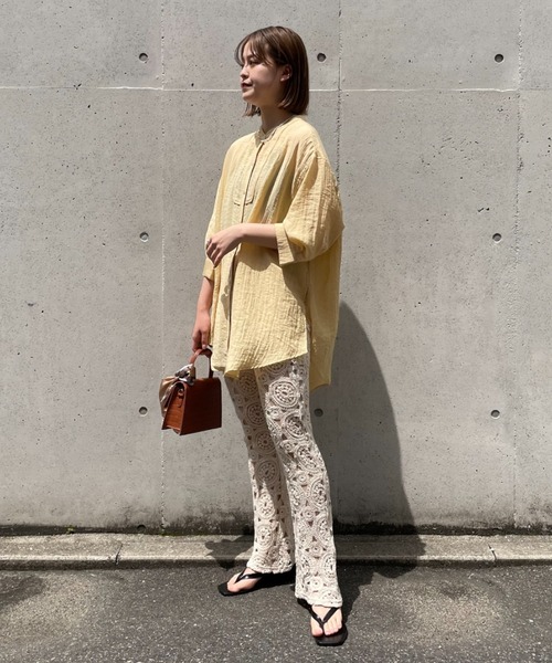 CIAOPANIC（チャオパニック）の「【SCENE by ciaopanic/シーン バイ チャオパニック】クロシェレースニットイージーパンツ/WEB・一部店舗限定（スラックス・レディース・ブラック/アイボリー・FREE）」の7枚目の写真