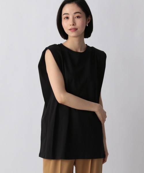 LOWRYS FARM（ローリーズファーム）の「ショルダーパットノースリーブ　948774（Tシャツ/カットソー・レディース・ブラック/ブルー系その他/オフホワイト/グレー・FREE）」の3枚目の写真