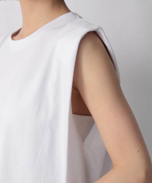 LOWRYS FARM（ローリーズファーム）の「ショルダーパットノースリーブ　948774（Tシャツ/カットソー・レディース・ブラック/ブルー系その他/オフホワイト/グレー・FREE）」の13枚目の写真