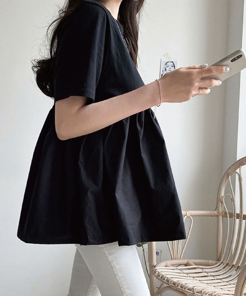 meJane(ミージェーン)の「異素材フリル切替カットTシャツ【ZOZOTOWN限定】(Tシャツ/カットソー・レディース・ホワイト/ブラック・FREE)」の8枚目の写真