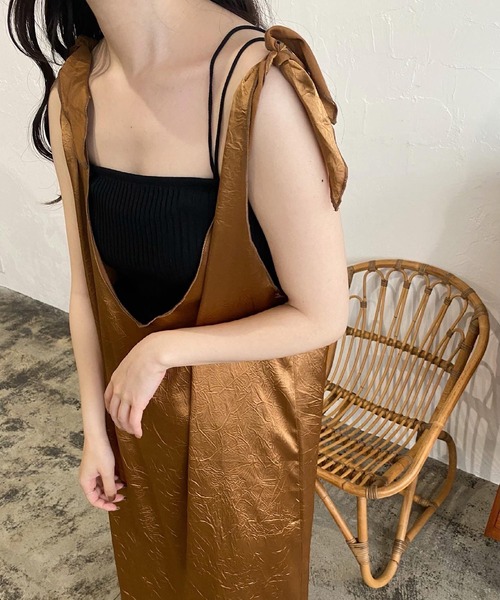 lawgy（ラウジー）の「rib knit camisole（キャミソール・レディース・ホワイト/ベージュ/ブラック・FREE）」の7枚目の写真