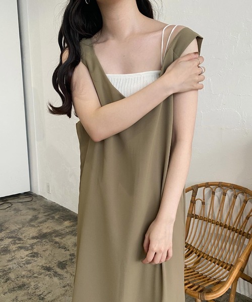 lawgy（ラウジー）の「rib knit camisole（キャミソール・レディース・ホワイト/ベージュ/ブラック・FREE）」の12枚目の写真