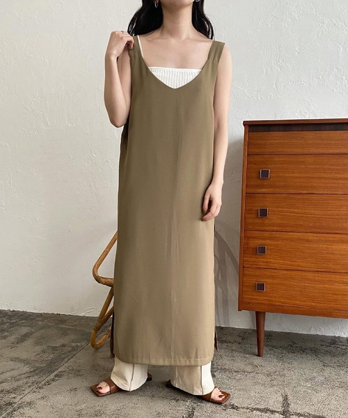 lawgy（ラウジー）の「rib knit camisole（キャミソール・レディース・ホワイト/ベージュ/ブラック・FREE）」の4枚目の写真