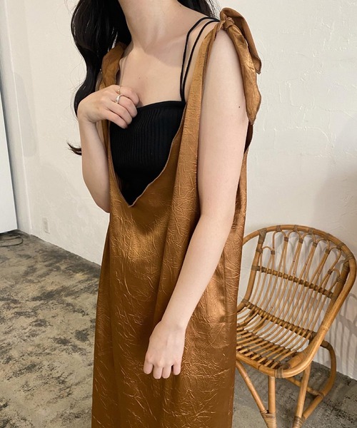 lawgy（ラウジー）の「rib knit camisole（キャミソール・レディース・ホワイト/ベージュ/ブラック・FREE）」の15枚目の写真