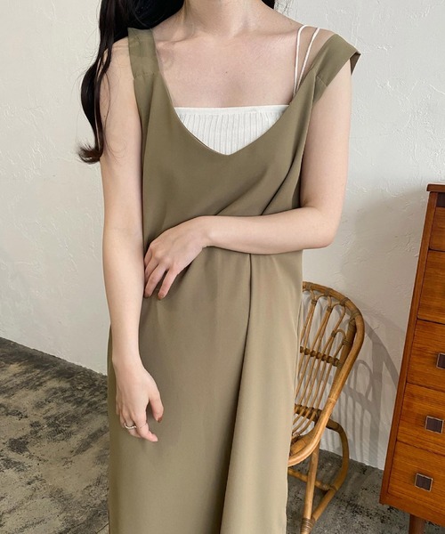 lawgy（ラウジー）の「rib knit camisole（キャミソール・レディース・ホワイト/ベージュ/ブラック・FREE）」の5枚目の写真