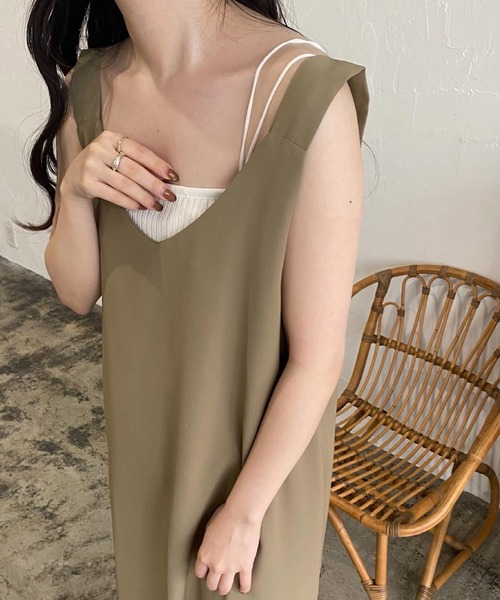 lawgy（ラウジー）の「rib knit camisole（キャミソール・レディース・ホワイト/ベージュ/ブラック・FREE）」の13枚目の写真