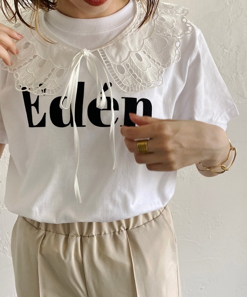 CAPRICIEUX LE'MAGE（カプリシューレマージュ）の「付け襟Eden Tシャツ（Tシャツ/カットソー・レディース・チャコールグレー/ホワイト・FREE）」の7枚目の写真
