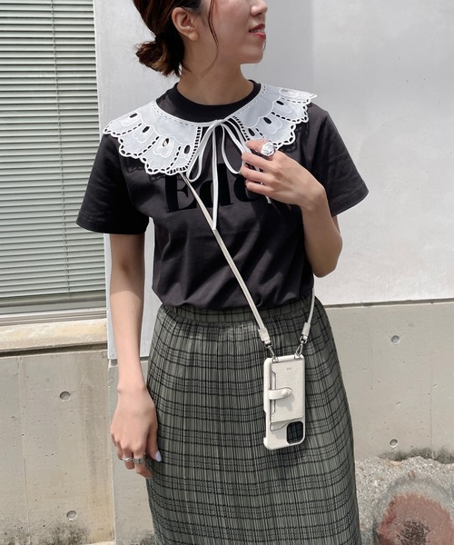 CAPRICIEUX LE'MAGE（カプリシューレマージュ）の「付け襟Eden Tシャツ（Tシャツ/カットソー・レディース・チャコールグレー/ホワイト・FREE）」の14枚目の写真