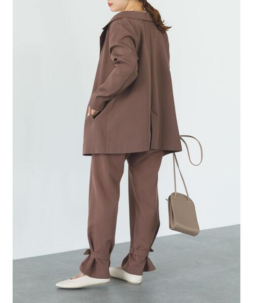 SLURR（スラ―）の「ロング丈テーラージャケット(セットアップ)（テーラードジャケット・レディース・アイボリー/チョコ・FREE）」の20枚目の写真