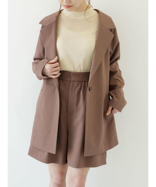 SLURR（スラ―）の「ロング丈テーラージャケット(セットアップ)（テーラードジャケット・レディース・アイボリー/チョコ・FREE）」の19枚目の写真