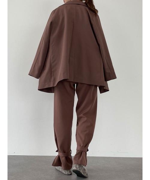 SLURR（スラ―）の「ロング丈テーラージャケット(セットアップ)（テーラードジャケット・レディース・アイボリー/チョコ・FREE）」の9枚目の写真