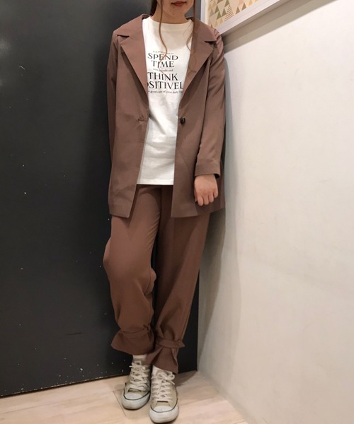 SLURR（スラ―）の「ロング丈テーラージャケット(セットアップ)（テーラードジャケット・レディース・アイボリー/チョコ・FREE）」の16枚目の写真