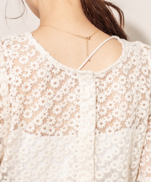 mline（エムライン）の「[mline] WEB限定 レースパフブラウス（シャツ/ブラウス・レディース・ブラック/ベージュ/アイボリー・FREE）」の17枚目の写真