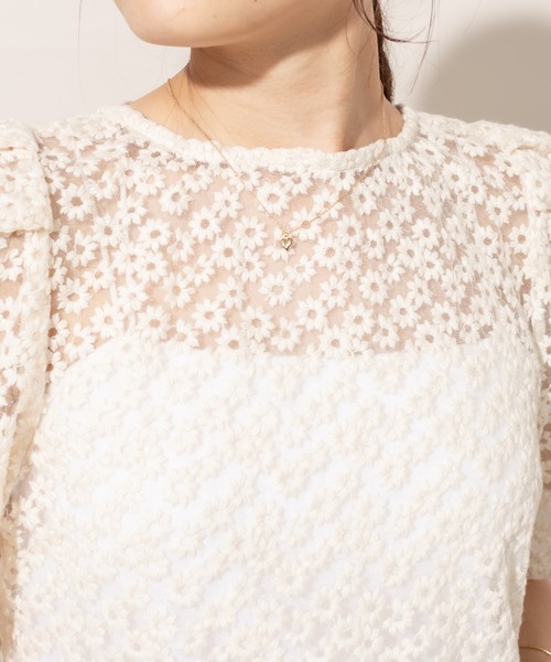 mline（エムライン）の「[mline] WEB限定 レースパフブラウス（シャツ/ブラウス・レディース・ブラック/ベージュ/アイボリー・FREE）」の18枚目の写真