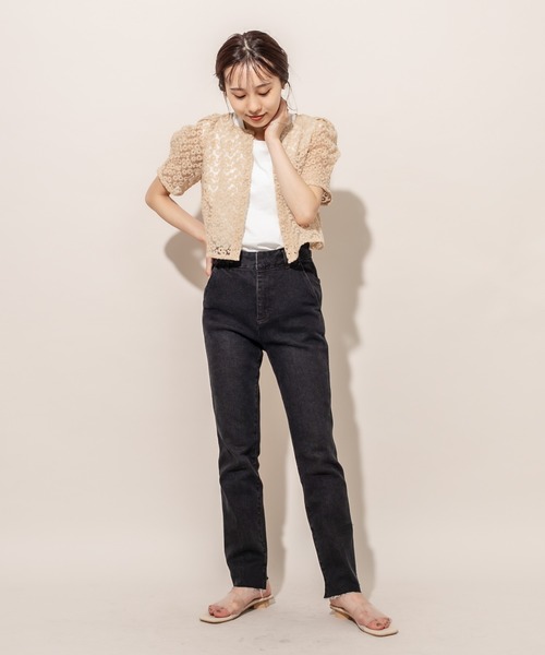 mline（エムライン）の「[mline] WEB限定 レースパフブラウス（シャツ/ブラウス・レディース・ブラック/ベージュ/アイボリー・FREE）」の6枚目の写真