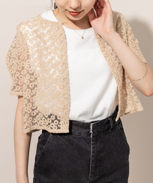 mline（エムライン）の「[mline] WEB限定 レースパフブラウス（シャツ/ブラウス・レディース・ブラック/ベージュ/アイボリー・FREE）」の12枚目の写真