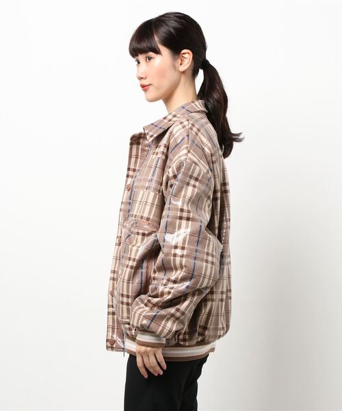 CERCA（チェルカ）の「RM/チェック柄 ジャケット ブルゾン（ブルゾン・レディース・ベージュ・X-LARGE）」の2枚目の写真