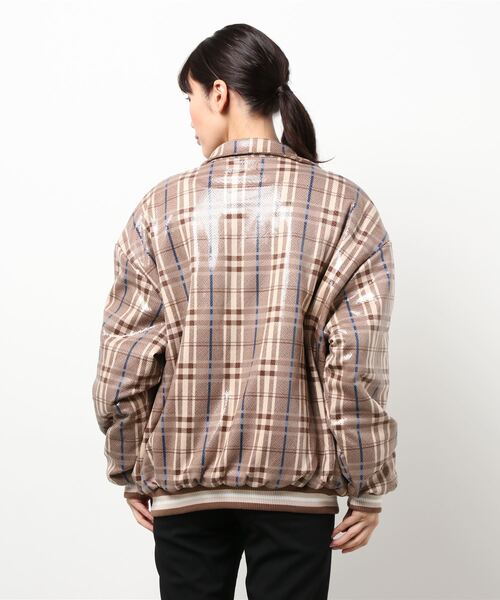 CERCA（チェルカ）の「RM/チェック柄 ジャケット ブルゾン（ブルゾン・レディース・ベージュ・X-LARGE）」の3枚目の写真