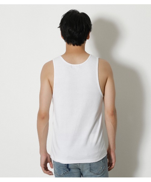 AZUL by moussy(アズールバイマウジー)の「TACK FRAISE TANK TOP/タックフリースタンクトップ(タンクトップ・メンズ・ホワイト/ブラック・SMALL/X-LARGE/MEDIUM/LARGE)」の10枚目の写真