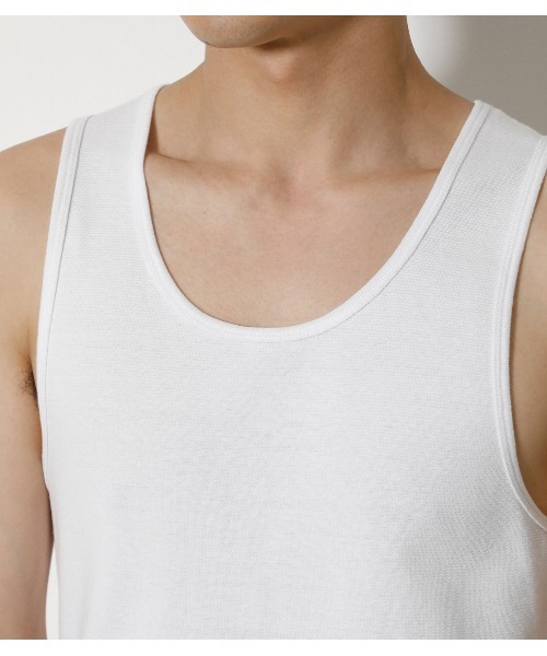 AZUL by moussy(アズールバイマウジー)の「TACK FRAISE TANK TOP/タックフリースタンクトップ(タンクトップ・メンズ・ホワイト/ブラック・SMALL/X-LARGE/MEDIUM/LARGE)」の16枚目の写真