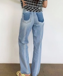 me+em select | ハイウエストバックラインリメイクデニムパンツ(デニムパンツ)