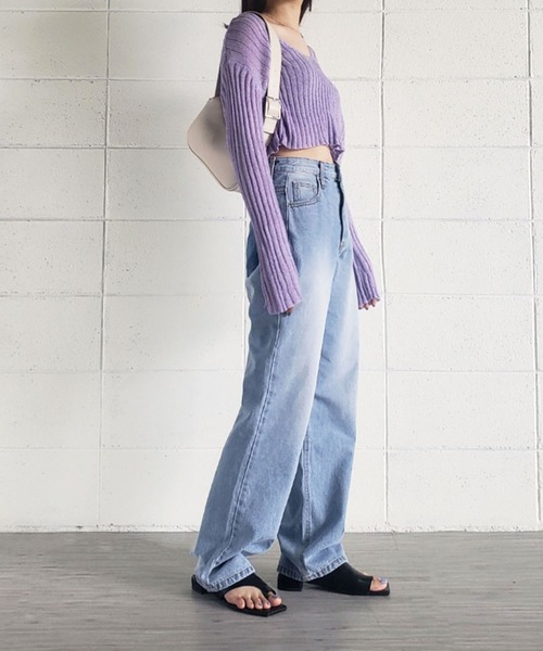 【ミー‪☆】デニムリメイク‪☆カラーボリューミーティアード‪☆ me+em select（ミームセレクト）の「ハイウエストバックラインリメイク