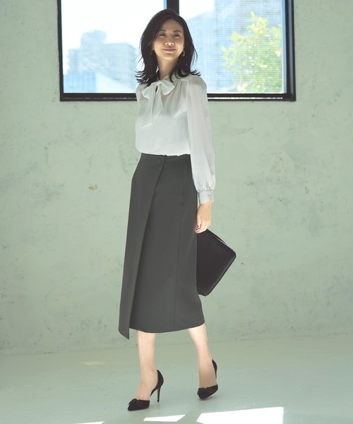 RUIRUE BOUTIQUE(ルイルエブティック)の「ラップスカート(スカート・レディース・チャコール/ブルーグレー/ベージュ・マルチサイズ)」の19枚目の写真