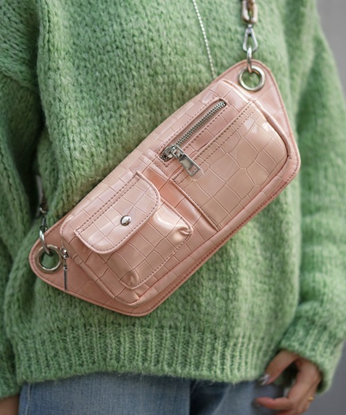 HVISK(ヴィスク)の「HVISK (ヴィスク) BRILLAY CROCO ボディバッグ(ボディバッグ/ウエストポーチ・レディース・ピンク・FREE)」の7枚目の写真