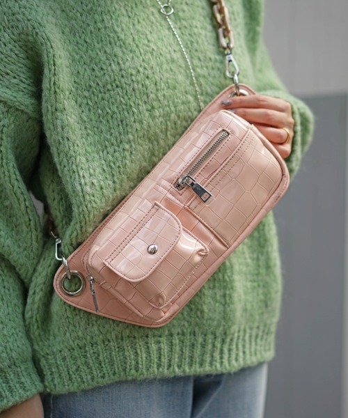 HVISK(ヴィスク)の「HVISK (ヴィスク) BRILLAY CROCO ボディバッグ(ボディバッグ/ウエストポーチ・レディース・ピンク・FREE)」の8枚目の写真