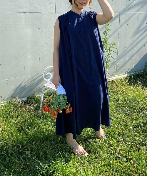 AS KNOW AS plus（アズノゥアズプラス）の「☆ナチュラルノースリーブワンピース（ワンピース・レディース・ブラック/ミント/ネイビー・FREE）」の3枚目の写真
