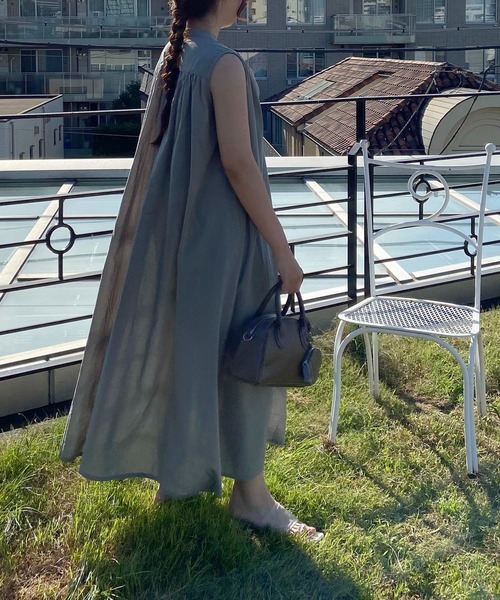 AS KNOW AS plus（アズノゥアズプラス）の「☆ナチュラルノースリーブワンピース（ワンピース・レディース・ブラック/ミント/ネイビー・FREE）」の2枚目の写真