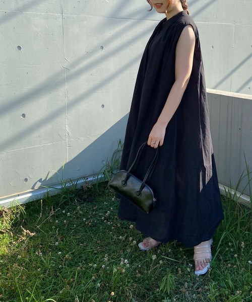 AS KNOW AS plus（アズノゥアズプラス）の「☆ナチュラルノースリーブワンピース（ワンピース・レディース・ブラック/ミント/ネイビー・FREE）」の4枚目の写真