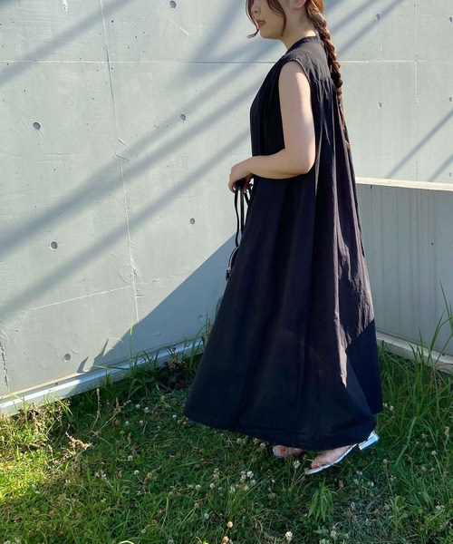 AS KNOW AS plus（アズノゥアズプラス）の「☆ナチュラルノースリーブワンピース（ワンピース・レディース・ブラック/ミント/ネイビー・FREE）」の5枚目の写真
