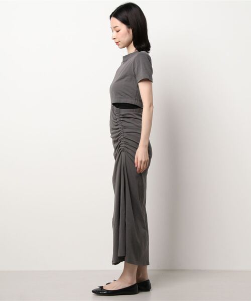 FIG&VIPER（フィグアンドバイパー）の「サイドスリットロングOP（ワンピース・レディース・ブラック/グレー・FREE）」の3枚目の写真