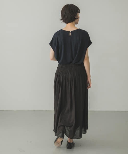 かぐれ(カグレ)の「コットンピンタックスカート(スカート・レディース・カーキ/ブラック系その他・FREE)」の7枚目の写真