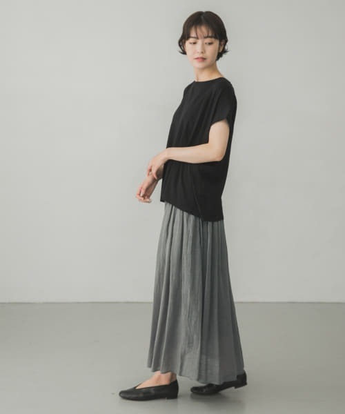 かぐれ(カグレ)の「コットンピンタックスカート(スカート・レディース・カーキ/ブラック系その他・FREE)」の4枚目の写真