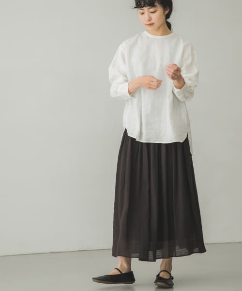 かぐれ(カグレ)の「コットンピンタックスカート(スカート・レディース・カーキ/ブラック系その他・FREE)」の5枚目の写真