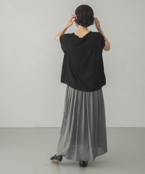かぐれ(カグレ)の「コットンピンタックスカート(スカート・レディース・カーキ/ブラック系その他・FREE)」の12枚目の写真