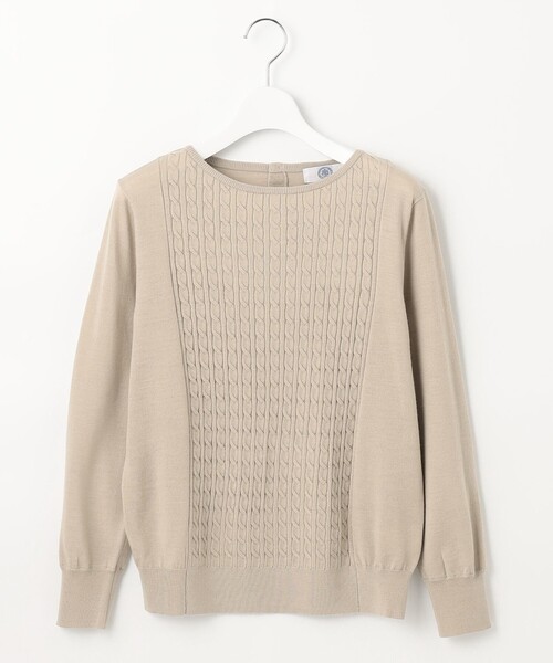 J.PRESS Ladies(J.プレス レディス)の「【洗える】POPCORN バックボタン ケーブル ニット(ニット/セーター・レディース・ベージュ系/ピンク系/ワイン系/ピーコックグリーン系・SMALL)」の12枚目の写真