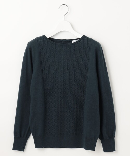 J.PRESS Ladies(J.プレス レディス)の「【洗える】POPCORN バックボタン ケーブル ニット(ニット/セーター・レディース・ベージュ系/ピンク系/ワイン系/ピーコックグリーン系・SMALL)」の13枚目の写真