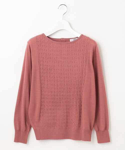 J.PRESS Ladies(J.プレス レディス)の「【洗える】POPCORN バックボタン ケーブル ニット(ニット/セーター・レディース・ベージュ系/ピンク系/ワイン系/ピーコックグリーン系・SMALL)」の14枚目の写真