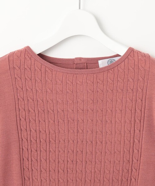 J.PRESS Ladies(J.プレス レディス)の「【洗える】POPCORN バックボタン ケーブル ニット(ニット/セーター・レディース・ベージュ系/ピンク系/ワイン系/ピーコックグリーン系・SMALL)」の16枚目の写真