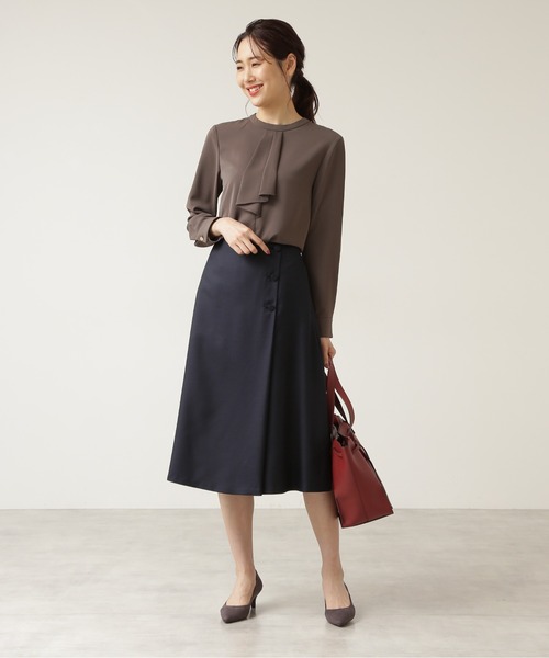 NATURAL BEAUTY BASIC（ナチュラルビューティーベーシック）の「ラッフルボウタイブラウス/0171210903（シャツ/ブラウス・レディース・ピンク/チャコールグレー/グレイッシュベージュ/ピンク系その他5・MEDIUM/SMALL）」の5枚目の写真