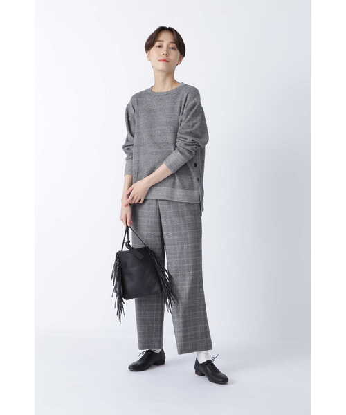 human woman（ヒューマンウーマン）の「◆サイドボタンニットプルオーバー（ニット/セーター・レディース・ホワイト系その他/グレー系その他・MEDIUM）」の18枚目の写真