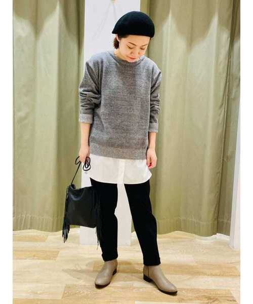 human woman（ヒューマンウーマン）の「◆サイドボタンニットプルオーバー（ニット/セーター・レディース・ホワイト系その他/グレー系その他・MEDIUM）」の20枚目の写真