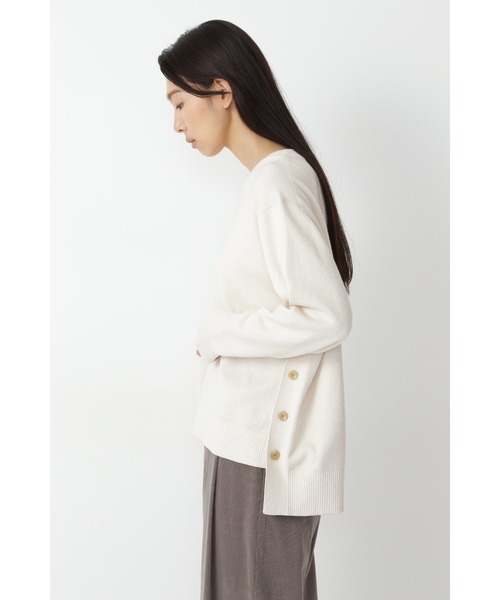 human woman（ヒューマンウーマン）の「◆サイドボタンニットプルオーバー（ニット/セーター・レディース・ホワイト系その他/グレー系その他・MEDIUM）」の9枚目の写真